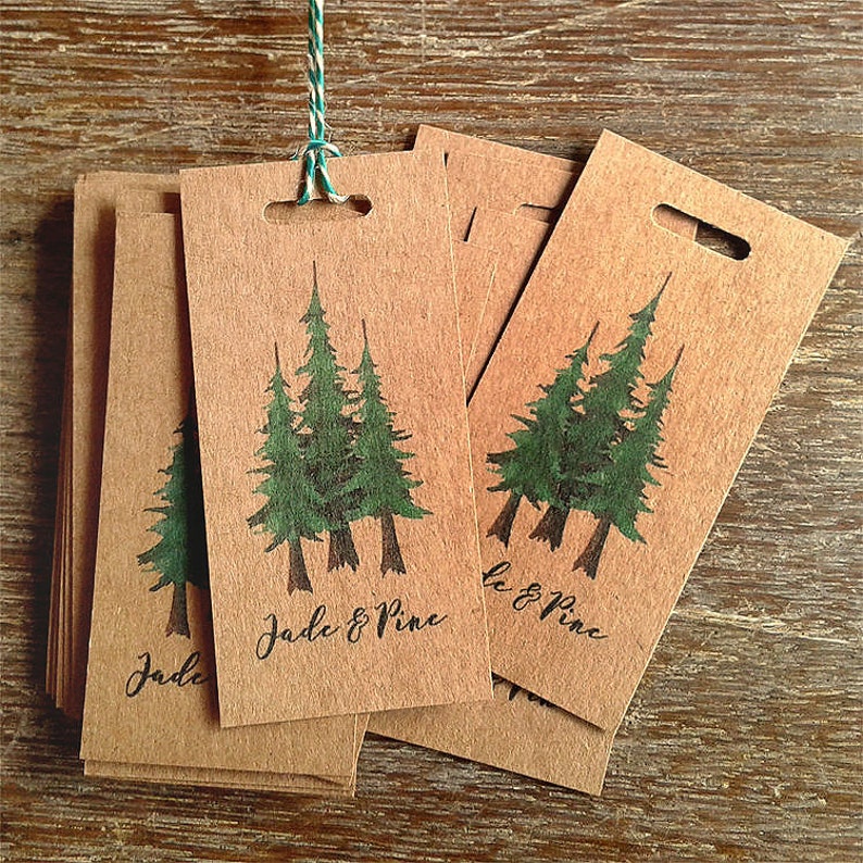 KRAFT TAGS and STRING 50 Custom Hang Tag Colour Printed Etsy