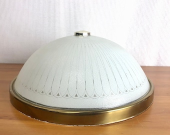 Large White Glass Sunburst Ceiling Fixture