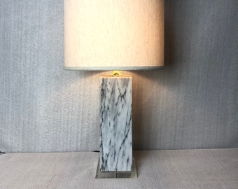 Mid Century Marble Column Table Lamp