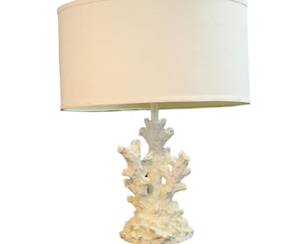Vintage Faux White Coral Table Lamp