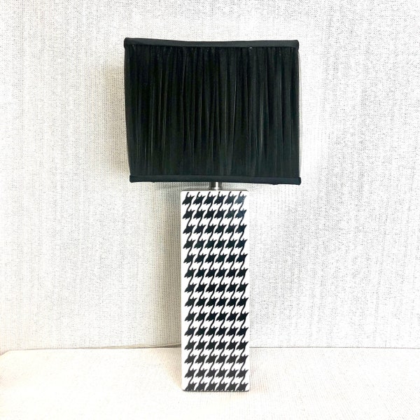 Black & White Houndstooth Table Lamp