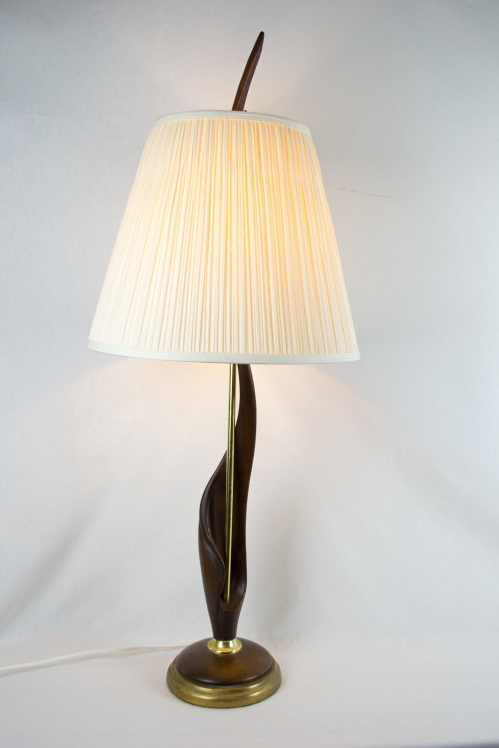 Mid Century Modern Sculptural Wood Table Lamp - Etsy