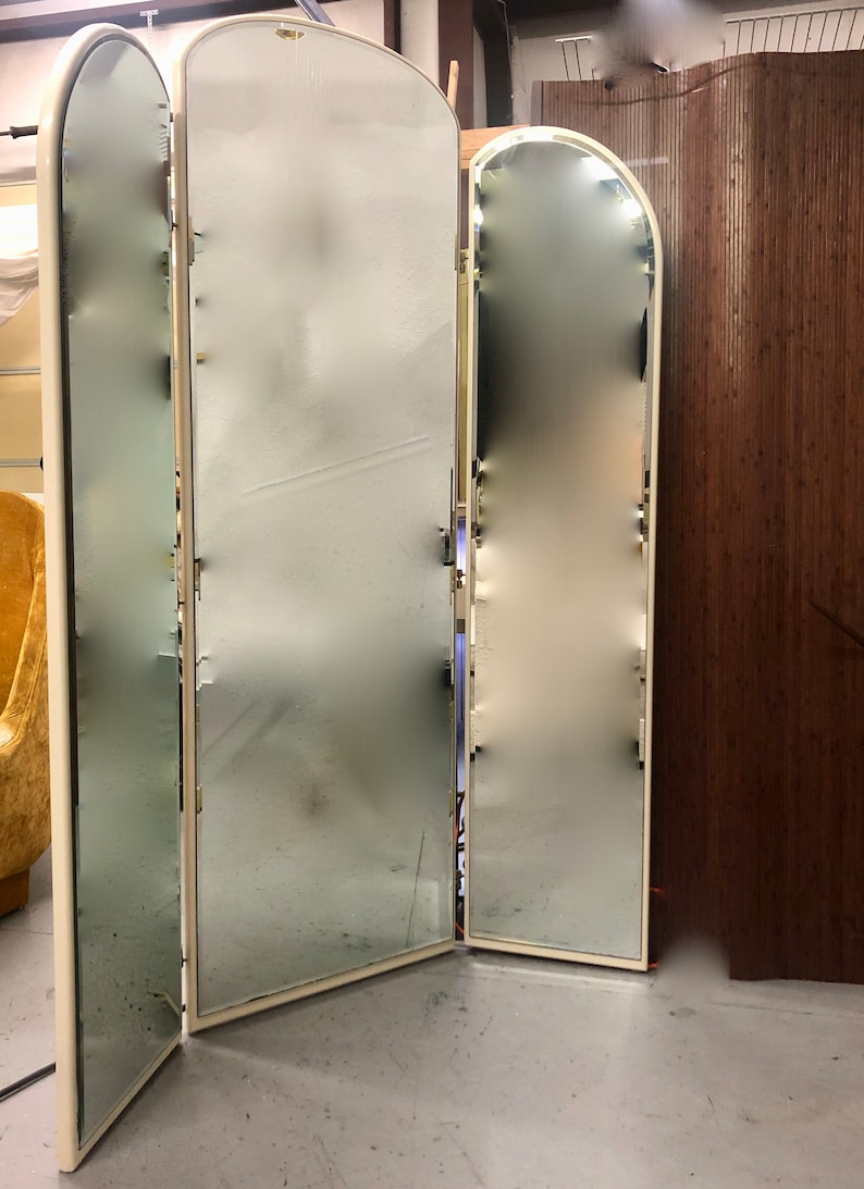Monumental Tri-Fold Floor Mirror by Rougier | Etsy