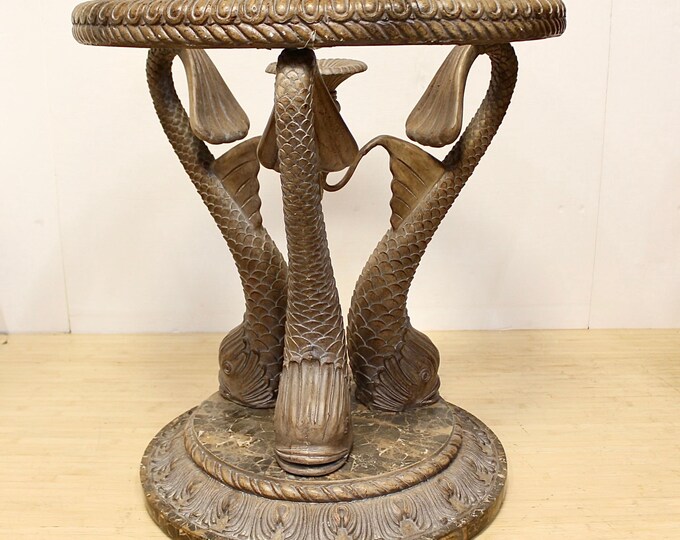 Vintage Koi Fish Round Pedestal Table - Base Only - Etsy