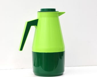 1960s Swedish Insulated Carafe Pitcher by June in Chartreuse Green