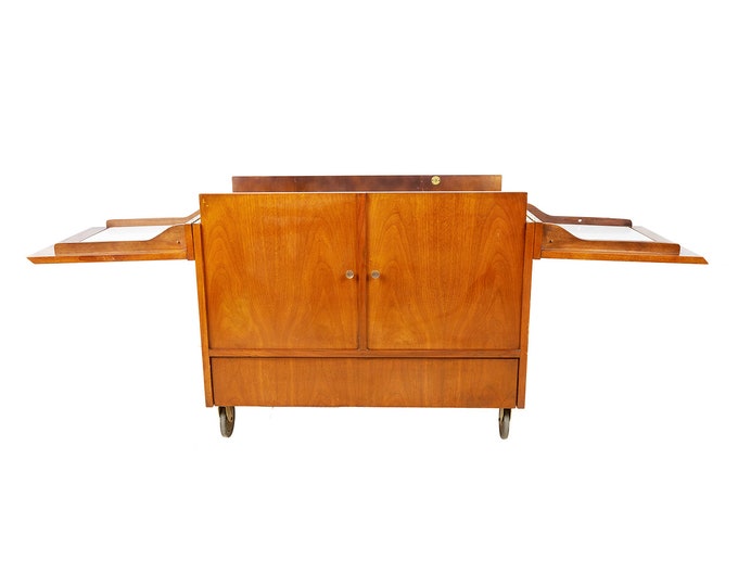 Large Expandable Wooden Bar Cart Etsy