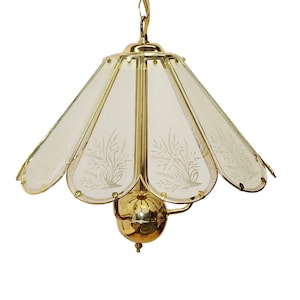 Vintage 3 Light Glass Pendant Swag Lamp |Touch On Off