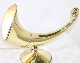 Brass Accent Lamp | Horn Cornucopia Shape