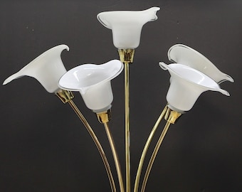 Vintage Calla Lilly Flowers 5 Light Floor Lamp