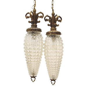 Regency Double Swag Lamps | Large Pineapple Cut Glass Shades