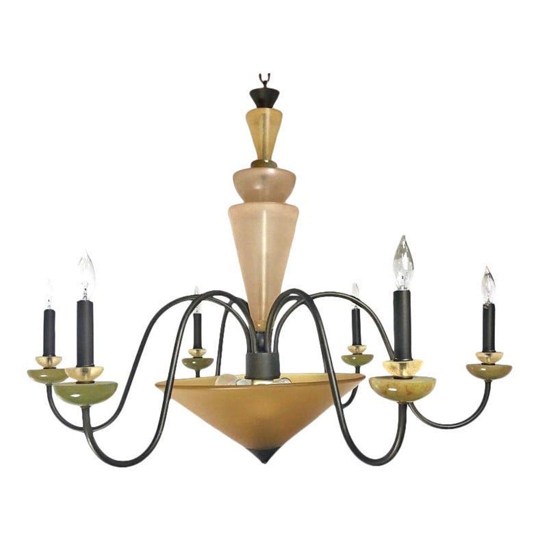 Huge Post Modern 6light Chandelier Etsy