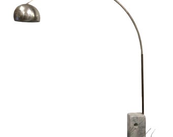 Vintage Flos 'Arco' Marble & Steel Floor Lamp