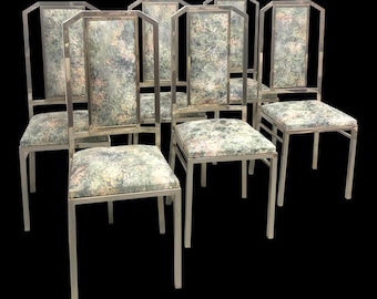 1970s Regency Chromed Steel Dining Chairs | Set of 6