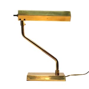 Hoekige messing bureaulamp| Halverwege de eeuw