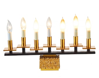 1970s Brutalist Menorah Candelabra 7 Lights