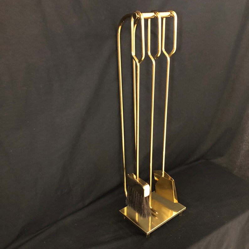 Mid Century Modern Brass Fireplace Tool Set - Fireplace Tools Mid Century Modern Mid Century Modern Brass Fireplace Tool Set - Fireplace Tools Mid Century Modern