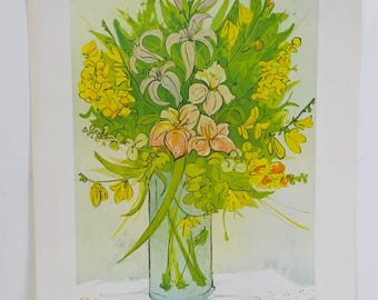 Yellow Summer Flowers Print by Jennifer Benniger