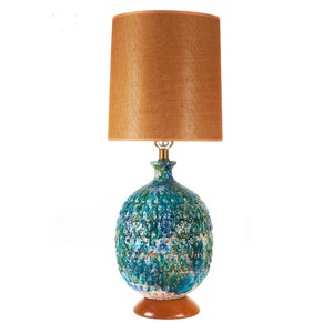 Spectacular Green Blue Lava Ceramic Table Lamp