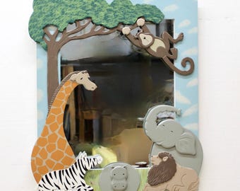 Vintage Jungle Safari Nursery Mirror
