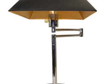 1970s Chrome Swing Arm Desk Lamp by Hansen Lamps