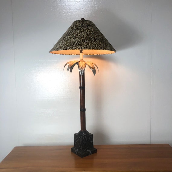 Tyndale Faux Bamboo Palm Tree Lamp Etsy Australia