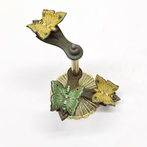 Vintage Brass Butterfly Tree Note Holder