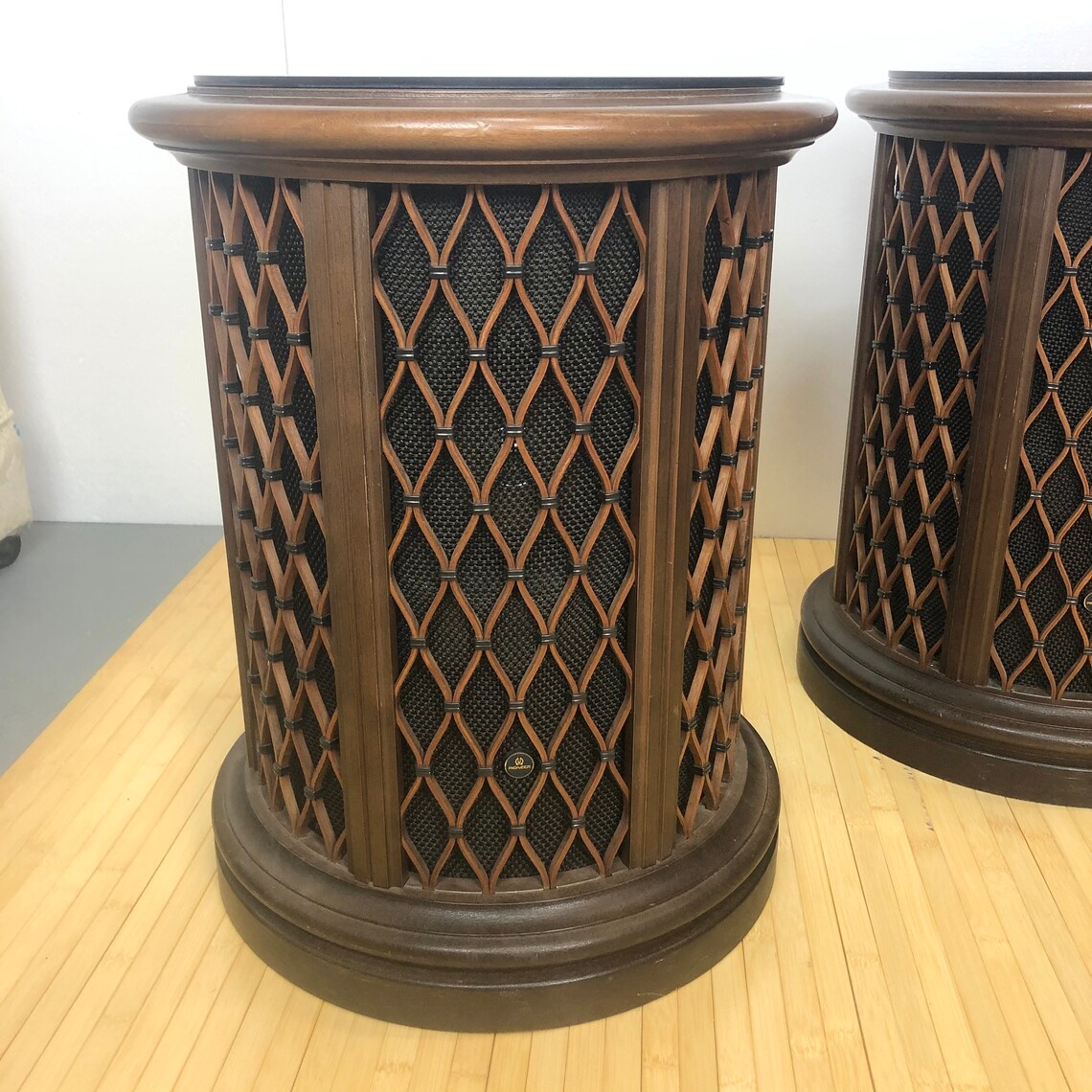 Vintage Pioneer Speaker End Tables Pair Etsy