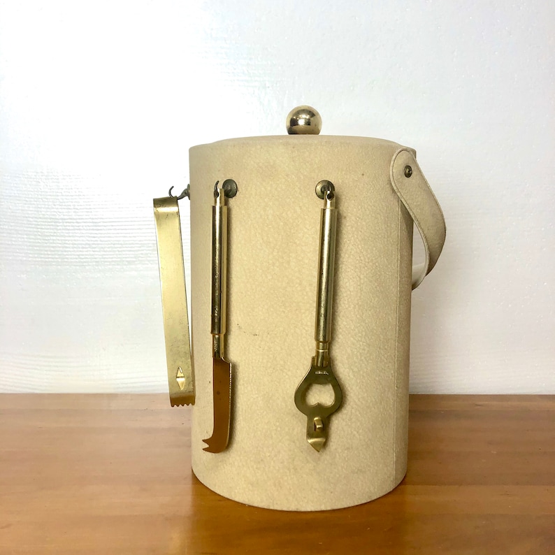 Briard Brass Bar Toolset Suede Ice Bucket Etsy