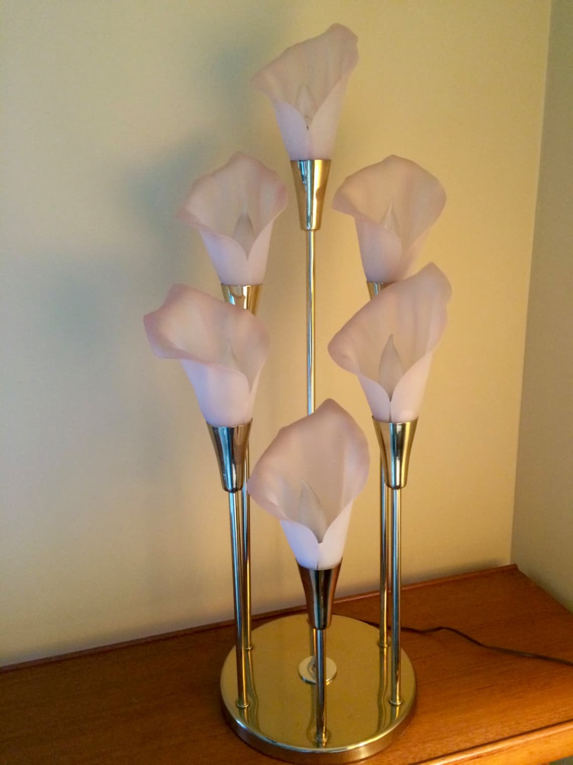 Calla Lilies Lamp Mid Century Modern Brass 6 Light Lamp with Etsy