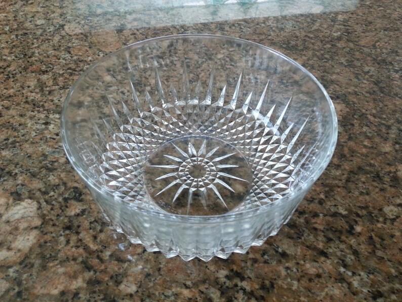 Large clear crystal bowl clear glassware centerpiece serving Etsy