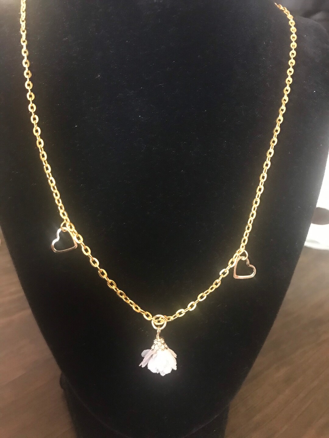 Gray Silk Flower Necklace Etsy