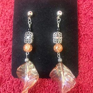 Peach glass chandeliers