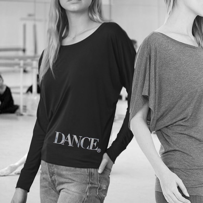 Dance Top. Dance Shirt. Soft Black Dance Leotard Cover Up. Long Sleeve