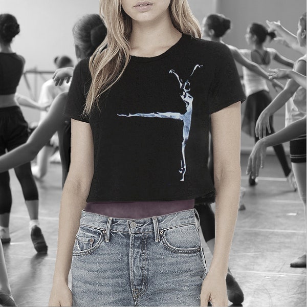 Crop Dance T Shirt. Women's Crop Tee For Dancers, Teachers, Choreographers. Color: Black