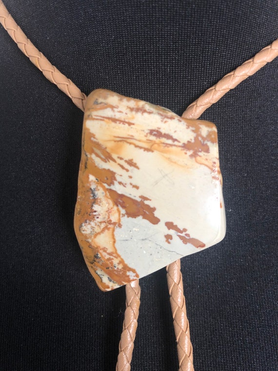 Owyhee Picture Jasper Bolo Tie with Braided Cord