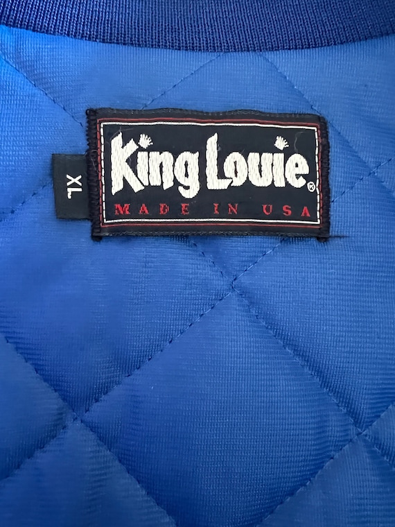 Vintage King Louie Satin Bomber Jacket Royal Blue wit… - Gem