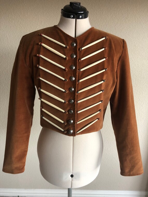 Vtg Double D Ranchwear Rust Velvet Native American