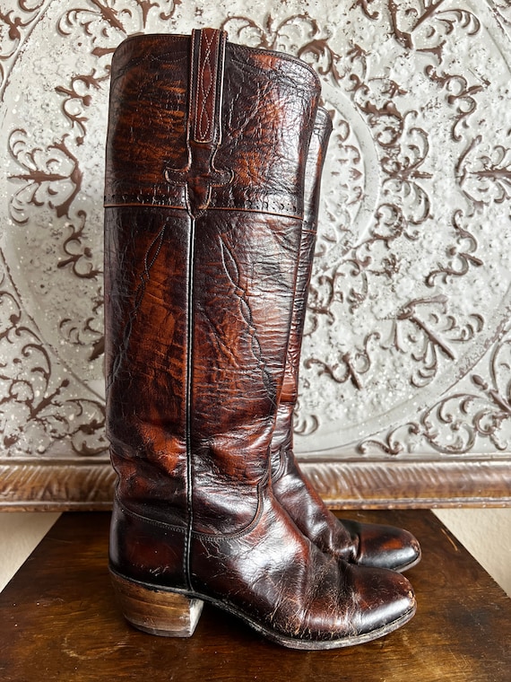 Vintage Lucchese Womens Tall Western Riding Boot 6