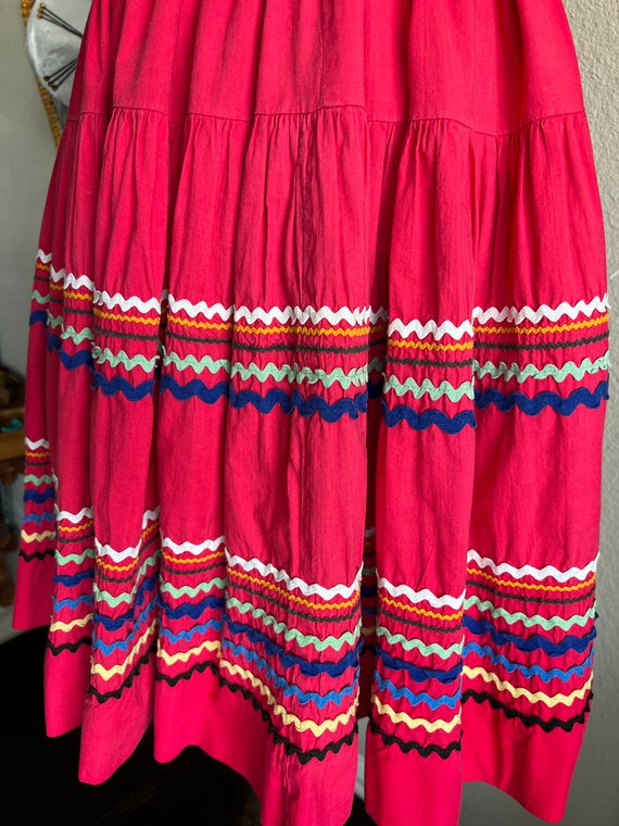 1950s Red Patio Skirt and Blouse Set by Californi… - image 5