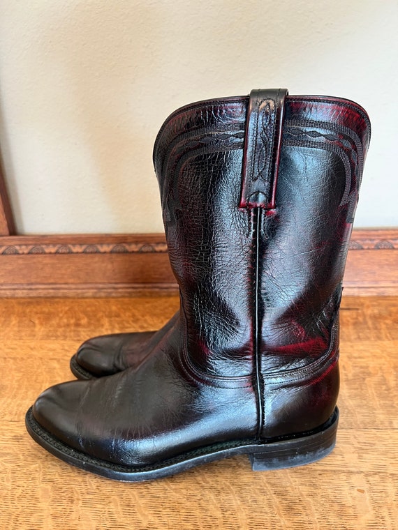 Vtg. Lucchese 2000 Black Cherry Roper