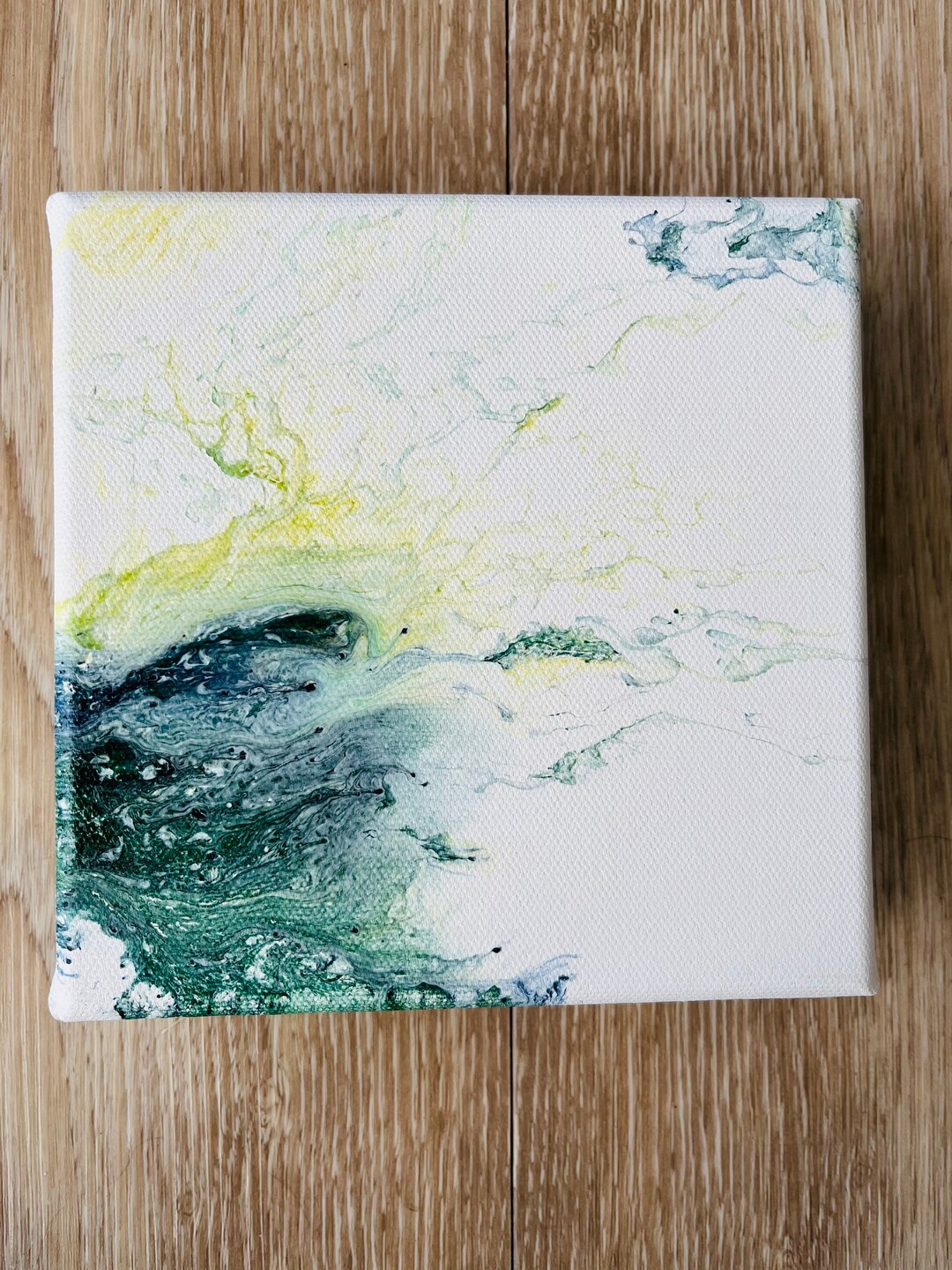 Acrylic Dutch Pour Mini Canvas Wall Art Gift Etsy