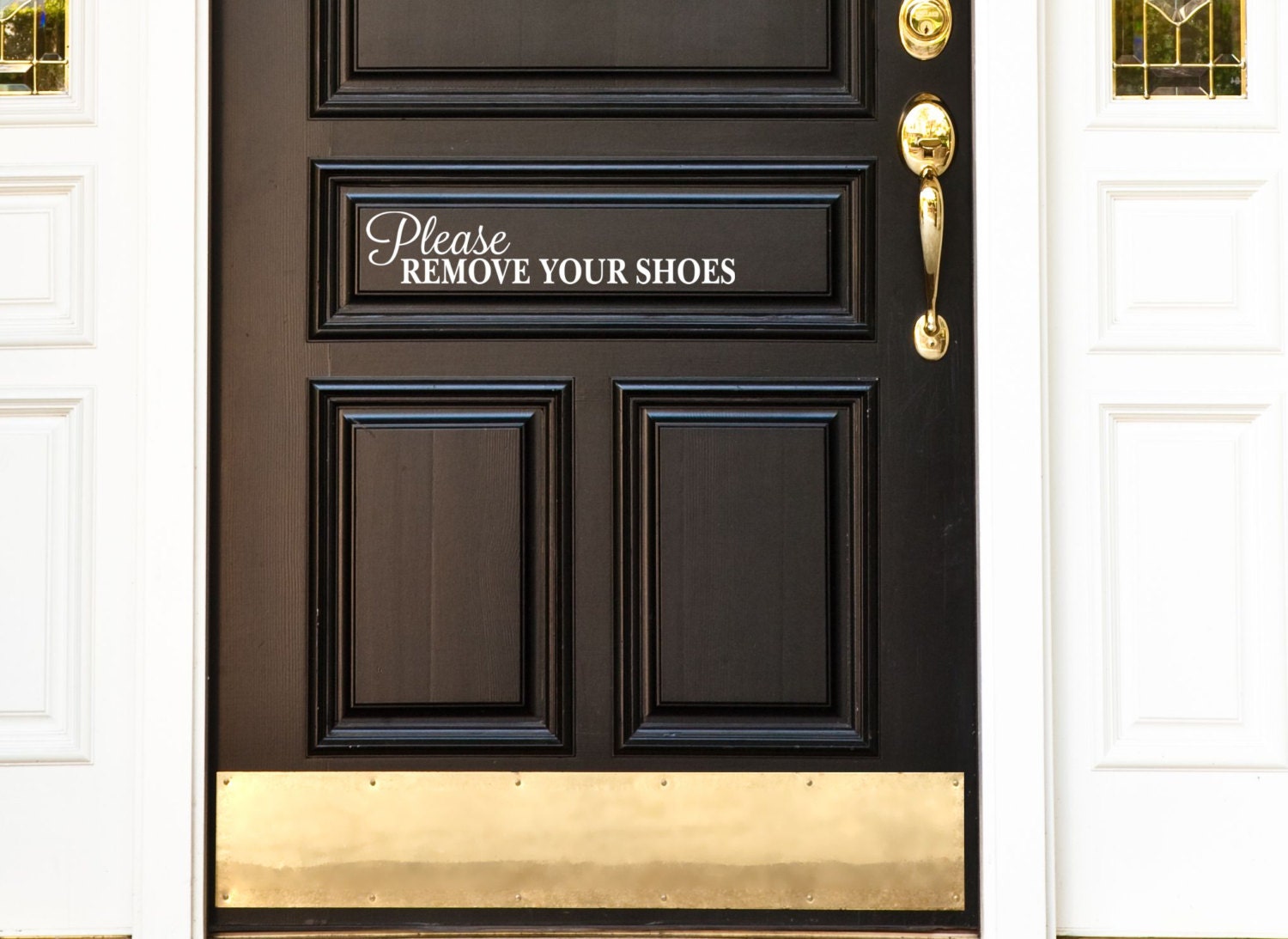 thumbnail image 2 of Please Remove Your Shoes Home Entrance Sticker - 15x8cm RA099 - French Made Plastic Sign 2 of 4