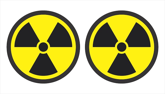 Window Bumper Sticker BS506010 Radiation Nuclear Symbol Set of 4