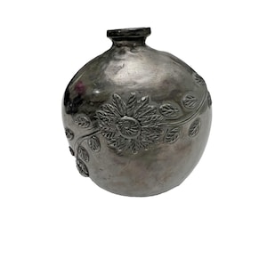 Jarrón antiguo de cerámica Dona Rosa, Oaxaca, México, SB Coyotepc, arcilla negra, FIRMADO