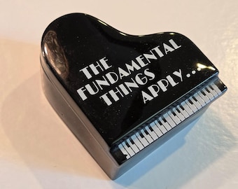 Vintage Fitz & Floyd Ceramic Piano Trinket Box "The Fundamental Things Apply"