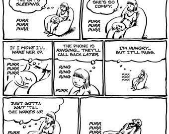 Art of Too Much Coffee Man Sleeping Cat (2018) ART