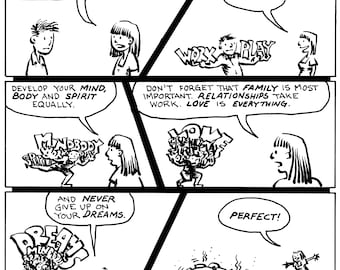 Art of Too Much Coffee Man Life Balance Cartoon (2010) ART