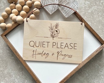Healing In progress Sign | Studio Signs | Esthetician Sign | Sign for Services | Service In Session Sign | Gift for Esthetician |Salon Signs