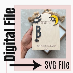 DIY Halloween Footprint SVG File | Baby's First Halloween File | My Little Boo Digital File | Halloween DIY Laser File | Glowforge File