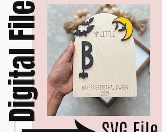 DIY Halloween Footprint SVG File | Baby's First Halloween File | My Little Boo Digital File | Halloween DIY Laser File | Glowforge File